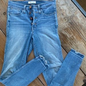 Madewell 10” button fly skinny jeans